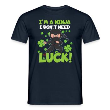Ninja Luck Kid Japon Trèfle Saint Patrick Jour - T-shirt homme - marine - Devant - AI Model Male 178 light (178cm)