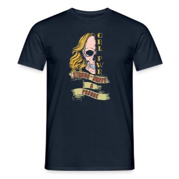 Strong International Womens Day Girl Skeleton - Men's T-Shirt - navy - Front - AI Model Male 178 light (178cm)