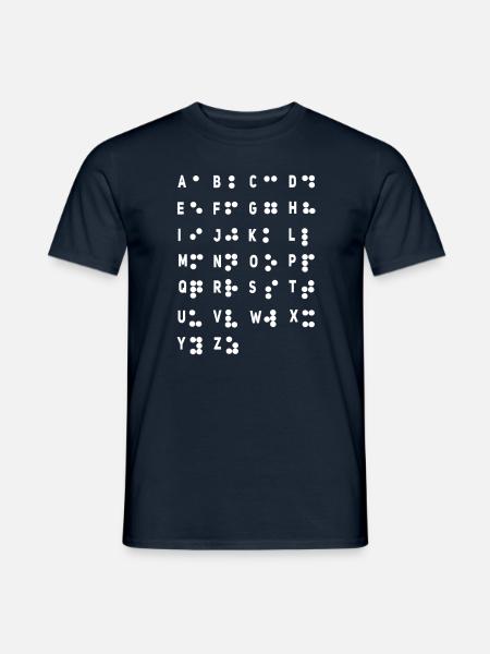 Buchstaben-Braille-Sprache Braille-Alphabet - Männer T-Shirt - Navy