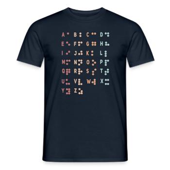Retro Letter Braille Language Braille Alphabet - Men's T-Shirt - navy - Front - AI Model Male 178 light (178cm)