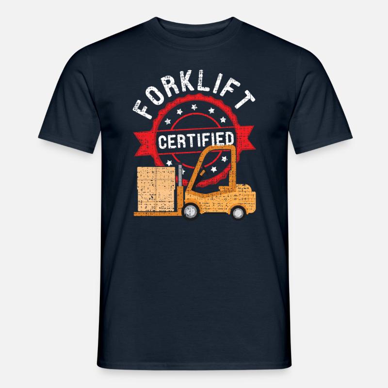 Cooler Gabelstaplerfahrer Fahrer Trucker Gabelstapler - Männer T-Shirt - Navy