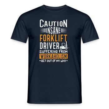Achtung Gabelstaplerfahrer Fahrer Trucker Gabelstapler - Männer T-Shirt - Navy - Vorne - AI Model Male 178 light (178cm)