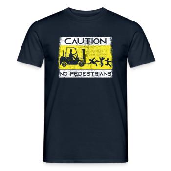 Caution Forklift Driver Trucker Forklift Operator - Men's T-Shirt - navy - Front - AI Model Male 178 light (178cm)