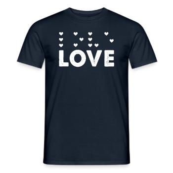 Love Heart Braille Alphabet Braille Language - Men's T-Shirt - navy - Front - AI Model Male 178 light (178cm)