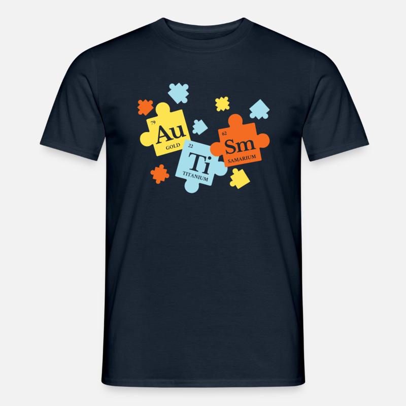 Periodensystem Elemente Puzzle Autismus Bewusstsein - Männer T-Shirt - Navy