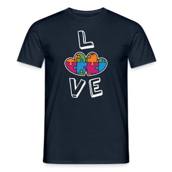 Liebe Puzzle Bunte April Autismus Bewusstsein - Männer T-Shirt - Navy - Vorne - AI Model Male 178 light (178cm)