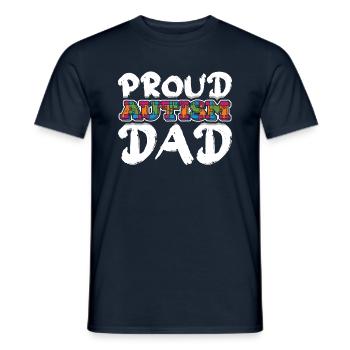 Autismus Vater Puzzle Bunte Autismus Bewusstsein - Männer T-Shirt - Navy - Vorne - AI Model Male 178 light (178cm)