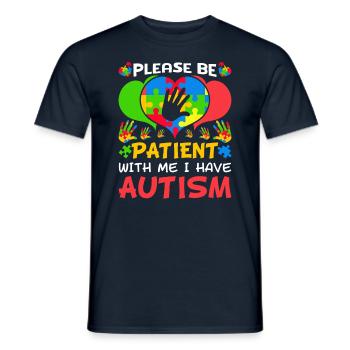 Patient Puzzle Herz haben Autismus Bewusstsein - Männer T-Shirt - Navy - Vorne - AI Model Male 178 light (178cm)