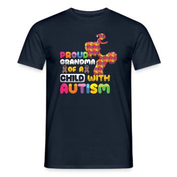 Proud Grandma Puzzle Autism Awareness - Men's T-Shirt - navy - Front - AI Model Male 178 light (178cm)