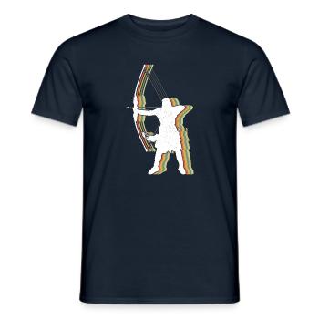 Retro Vintage Archer Archery Outdoor Hunting - Men's T-Shirt - navy - Front - AI Model Male 178 light (178cm)