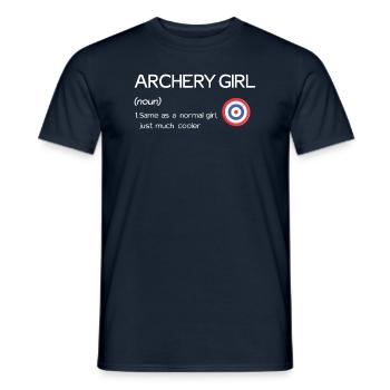 Outdoor Hunting Bow Arrow Archer Archery Girl - Men's T-Shirt - navy - Front - AI Model Male 178 light (178cm)