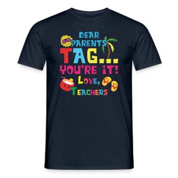 Parents Il Journée de l’école heureux enseignant d’été dernier - T-shirt homme - marine - Devant - AI Model Male 178 light (178cm)