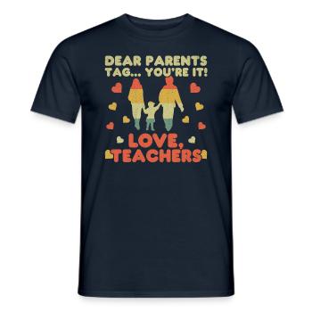 Vintage Parents Day Of School Joyeux dernier enseignant - T-shirt homme - marine - Devant - AI Model Male 178 light (178cm)