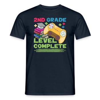 Day Of School Happy Last Level Gamer 2nd Grade - Men's T-Shirt - navy - Front - AI Model Male 178 light (178cm)