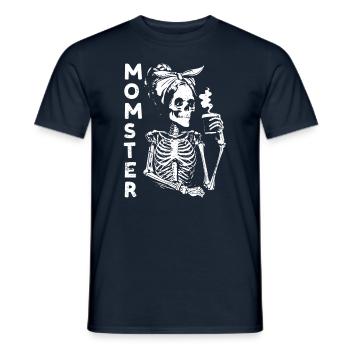 For Mom Monster Lazy Creepy Halloween Skeleton - Men's T-Shirt - navy - Front - AI Model Male 178 light (178cm)