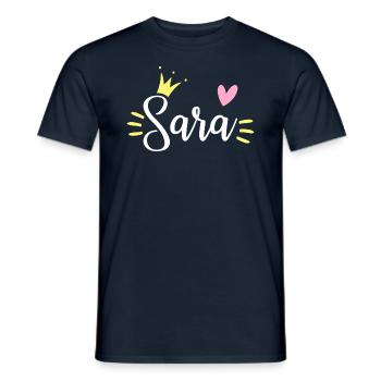 Sara Name Crown - Men's T-Shirt - navy - Front - AI Model Male 178 light (178cm)