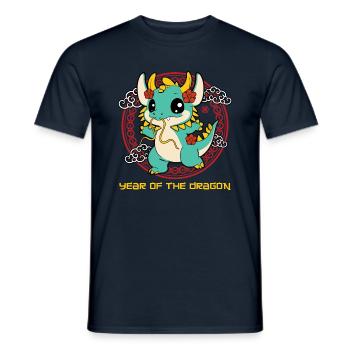 Année Du Dragon Zodiaque Mignon Kawaii Nouvel An - T-shirt homme - marine - Devant - AI Model Male 178 light (178cm)