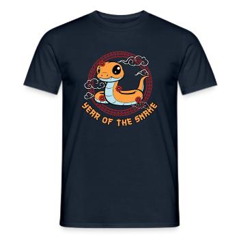 Year Of Snake Kawaii Zodiac Chinese New Year - Men's T-Shirt - navy - Front - AI Model Male 178 light (178cm)