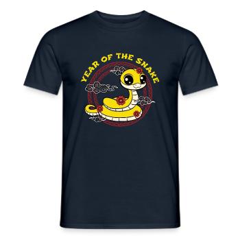 Year Of The Snake Cute Kawaii Chinese New Year - Men's T-Shirt - navy - Front - AI Model Male 178 light (178cm)
