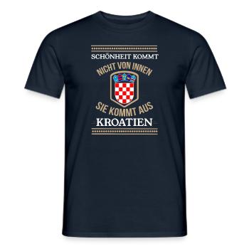 Schönheit kommt nicht von innen - aus Kroatien - Männer T-Shirt - Navy - Vorne - AI Model Male 178 light (178cm)