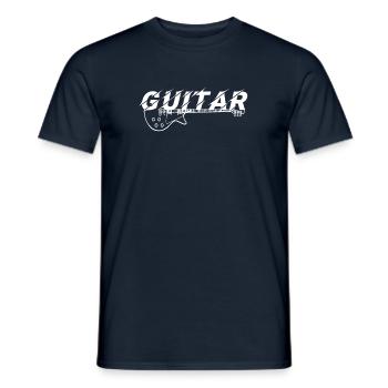Gitarre E-Gitarre Elektronische Gitarre - Männer T-Shirt - Navy - Vorne - AI Model Male 178 light (178cm)