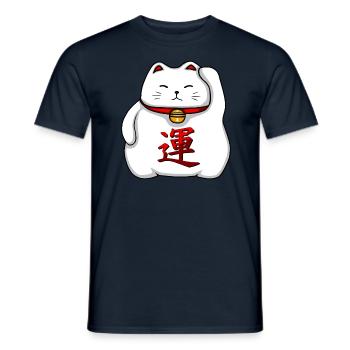 Lucky Cat - Men's T-Shirt - navy - Front - AI Model Male 178 light (178cm)