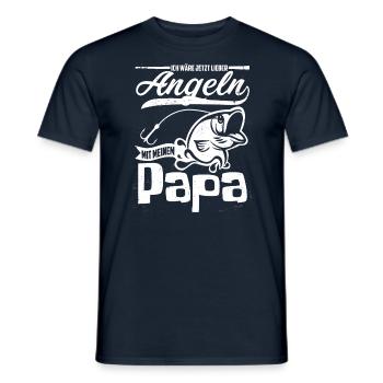Pêche avec papa Je préfère pêcher avec - T-shirt homme - marine - Devant - AI Model Male 178 light (178cm)