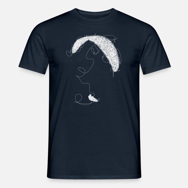 Paraglider scribble white - Men's T-Shirt - navy