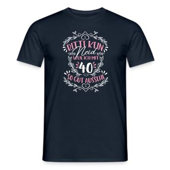 40 Geburtstag Kein Neid - Männer T-Shirt - Navy - Vorne - AI Model Male 178 light (178cm)