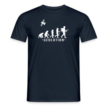 Géolution de géocaching - T-shirt homme - marine - Devant - AI Model Male 178 light (178cm)
