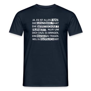 Lustige Corona Sprüche Verschwörung - Männer T-Shirt - Navy - Vorne - AI Model Male 178 light (178cm)