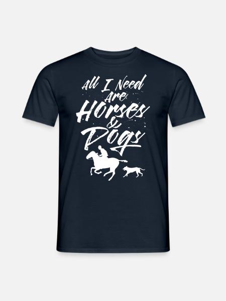 Pferde Und Hunde Reiterhof Reiter Reiten Pferd - Männer T-Shirt - Navy