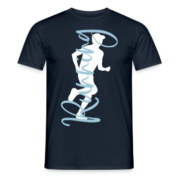 Sport Fitness Jogging Runners Run Jogger Running - Men's T-Shirt - navy - Front - AI Model Male 178 light (178cm)
