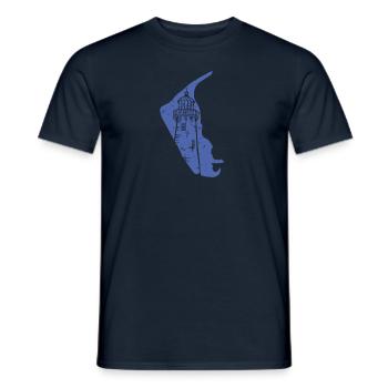 Amrum North Sea Island grunge - Men's T-Shirt - navy - Front - AI Model Male 178 light (178cm)