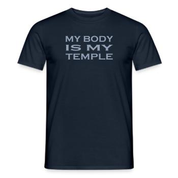 Mein Körper ist mein Tempel - Männer T-Shirt - Navy - Vorne - AI Model Male 178 light (178cm)