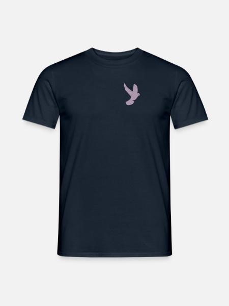 Rosa Taube Pocket Friedenstaube - Männer T-Shirt - Navy