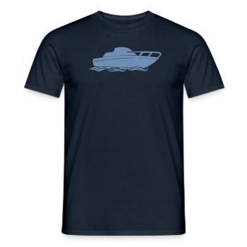 Conception de bateaux à moteur pour les plaisanciers à moteur - T-shirt homme - marine - Devant - AI Model Male 178 light (178cm)