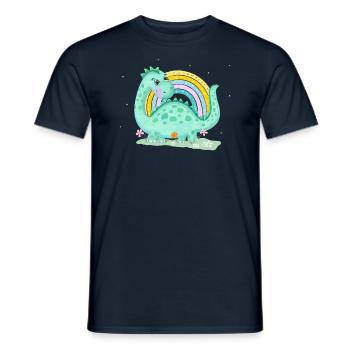 Dinosaurs with rainbows - Men's T-Shirt - navy - Front - AI Model Male 178 light (178cm)