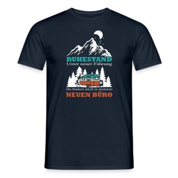Camping T-Shirt für Rentner Geschenk für Opa - Männer T-Shirt - Navy - Vorne - AI Model Male 178 light (178cm)