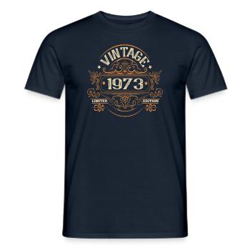 Vintage 1973 Urodziny Vintage - T-shirt męski - granatowy - Przód - AI Model Male 178 light (178cm)