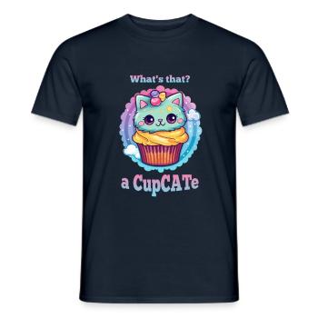 Sweet CupCATe - Cute Cupcake Cat Design - Männer T-Shirt - Navy - Vorne - AI Model Male 178 light (178cm)