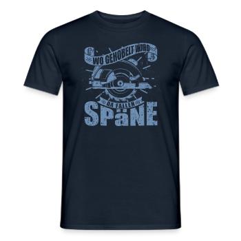 Wo gehobelt wird fallen Späne - Männer T-Shirt - Navy - Vorne - AI Model Male 178 light (178cm)