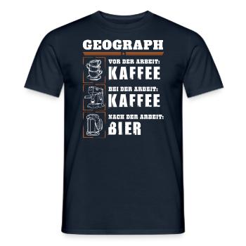 Mein Tagesablauf als Geograph - Männer T-Shirt - Navy - Vorne - AI Model Male 178 light (178cm)