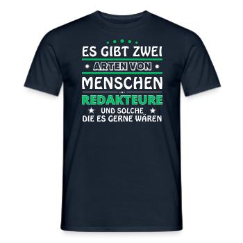 Editor Gift - Two Types of... Design - Men's T-Shirt - navy - Front - AI Model Male 178 light (178cm)