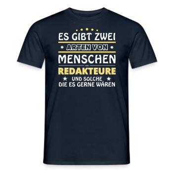Cadeau des rédacteurs - Deux types de... Concevoir - T-shirt homme - marine - Devant - AI Model Male 178 light (178cm)