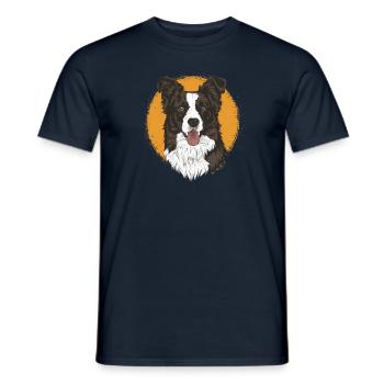 Border Collie - T-shirt homme - marine - Devant - AI Model Male 178 light (178cm)