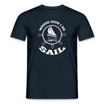 Sailing no matter where you want to sail - Men's T-Shirt - navy - Front - AI Model Male 178 light (178cm)
