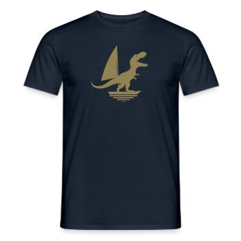 Dinosaur T-Rex Sailboat Silhouette minimalisti - Men's T-Shirt - navy - Front - AI Model Male 178 light (178cm)