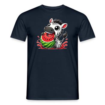 Zebra Melon Fruity Summer Watermelon Fun - Men's T-Shirt - navy - Front - AI Model Male 178 light (178cm)