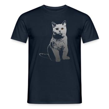 cute cat British Shorthair BKH cats gift - Men's T-Shirt - navy - Front - AI Model Male 178 light (178cm)